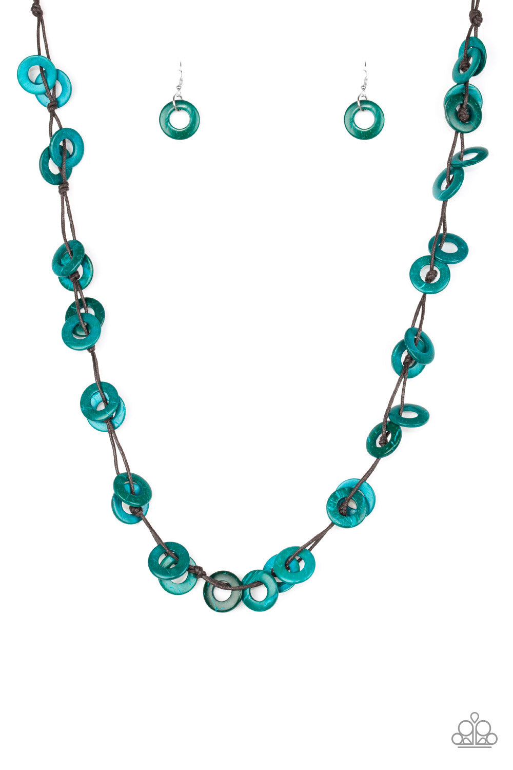 Blue wooden clearance necklace paparazzi