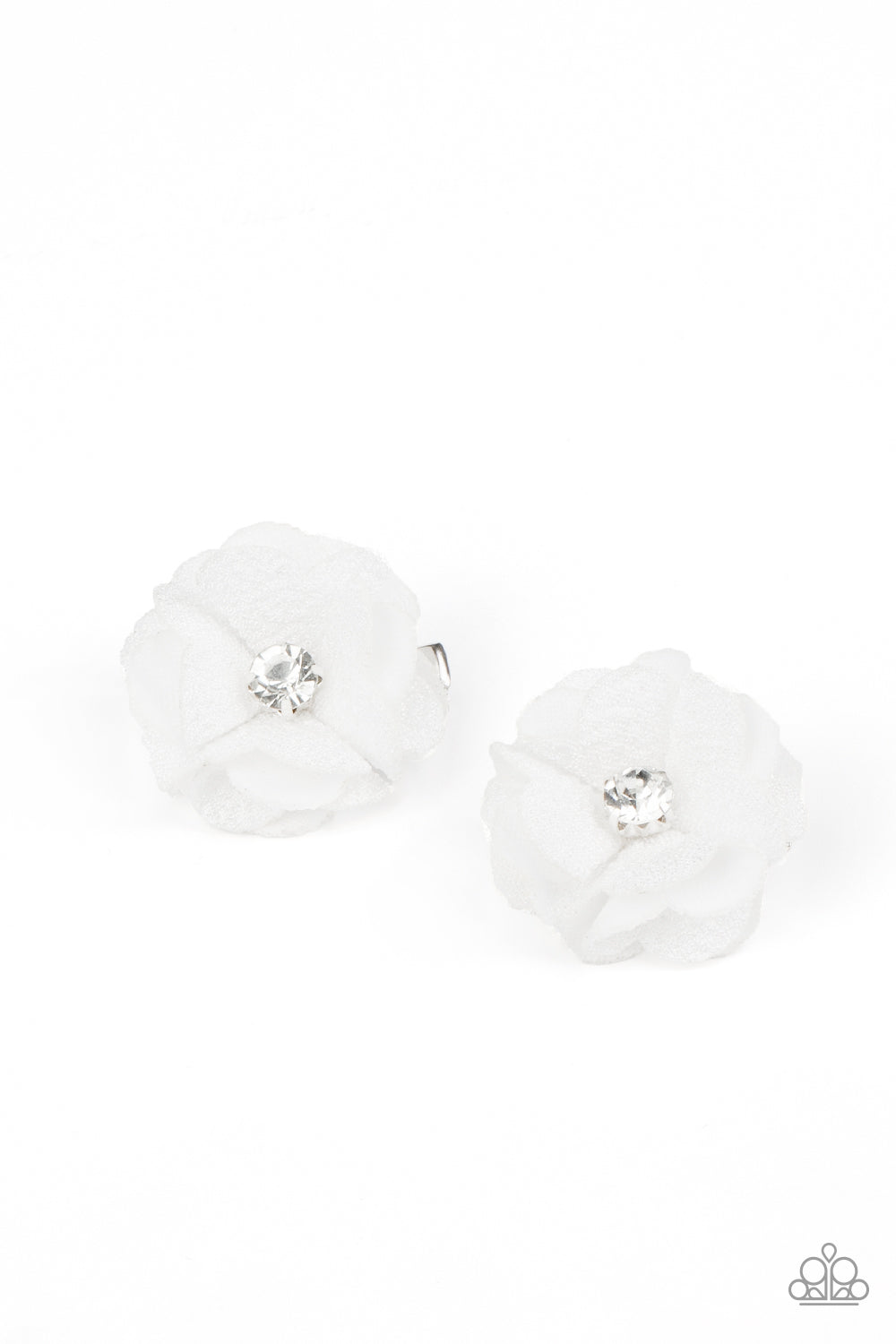 Paparazzi Watch Me Bloom White Hairbow Duo
