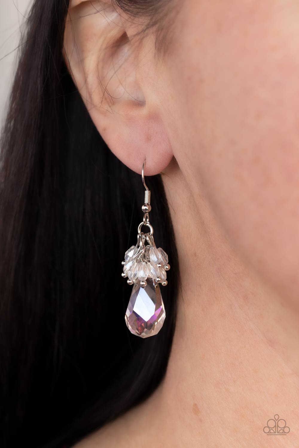 Paparazzi Well Versed In Sparkle White Fishhook Earrings