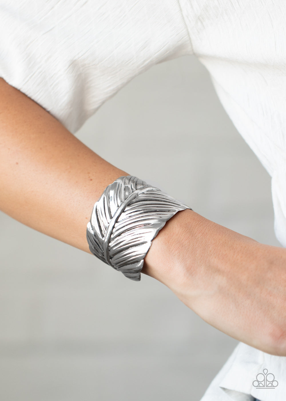 Paparazzi Where There's A Quill, There's A Way Silver Cuff Bracelet