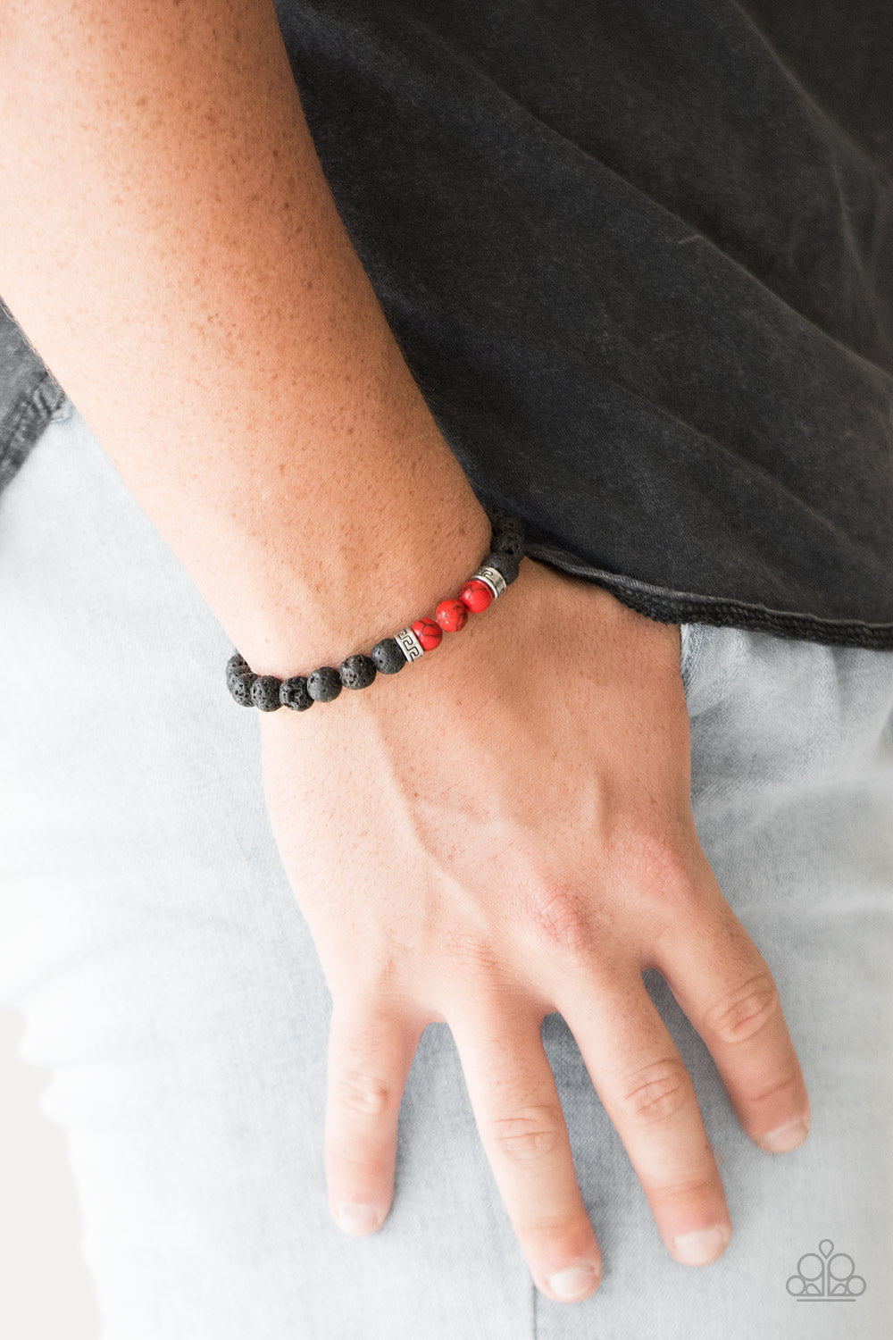Paparazzi Wisdom Red Lava Stone Stretch Bracelet - P9SE-URRD-147XX