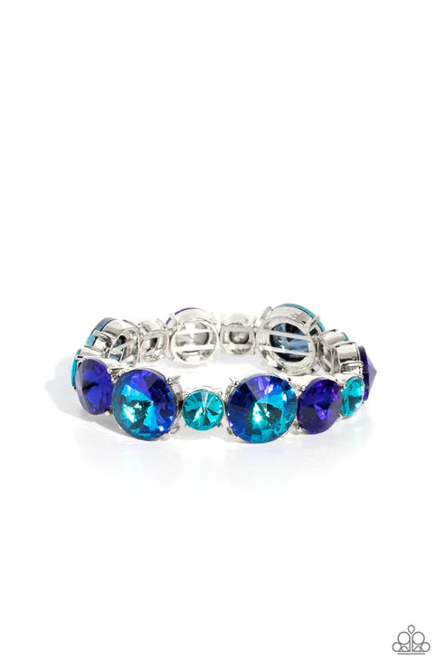 Paparazzi Refreshing Radiance Blue Stretch Bracelet - Life Of The Party August 2023 - P9ST-BLXX-038XX