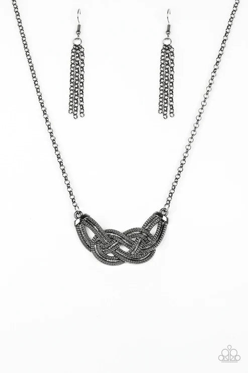 Paparazzi Nautically Naples Black Short Necklace - P2IN-BKXX-149XX