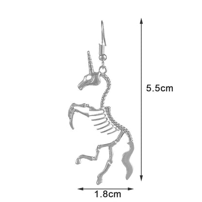 Unicorn Skeleton Fishhook Earrings