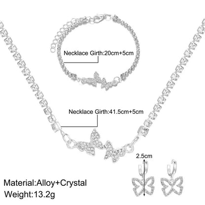 Butterfly Necklace, Bracelet, Earring Set