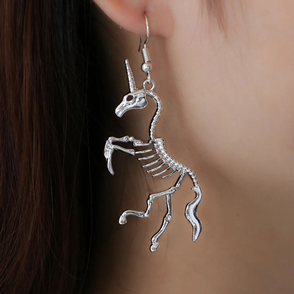 Unicorn Skeleton Fishhook Earrings