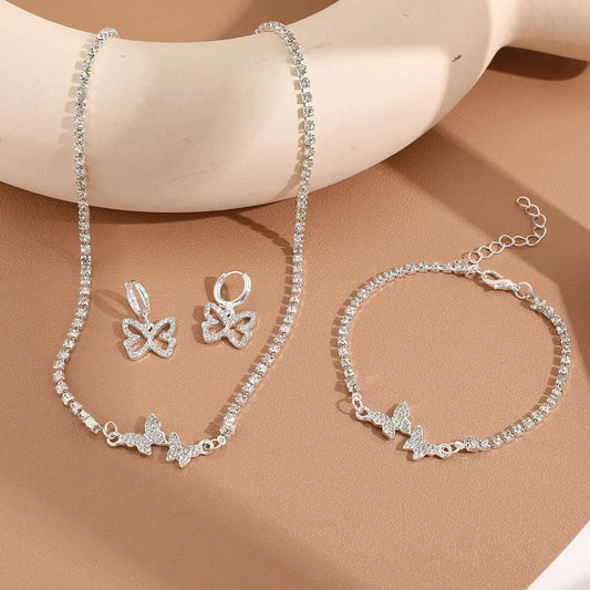 Butterfly Necklace, Bracelet, Earring Set