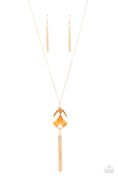 Paparazzi Interstellar Solstice Gold Long Necklace - P2RE-GDXX-389XX