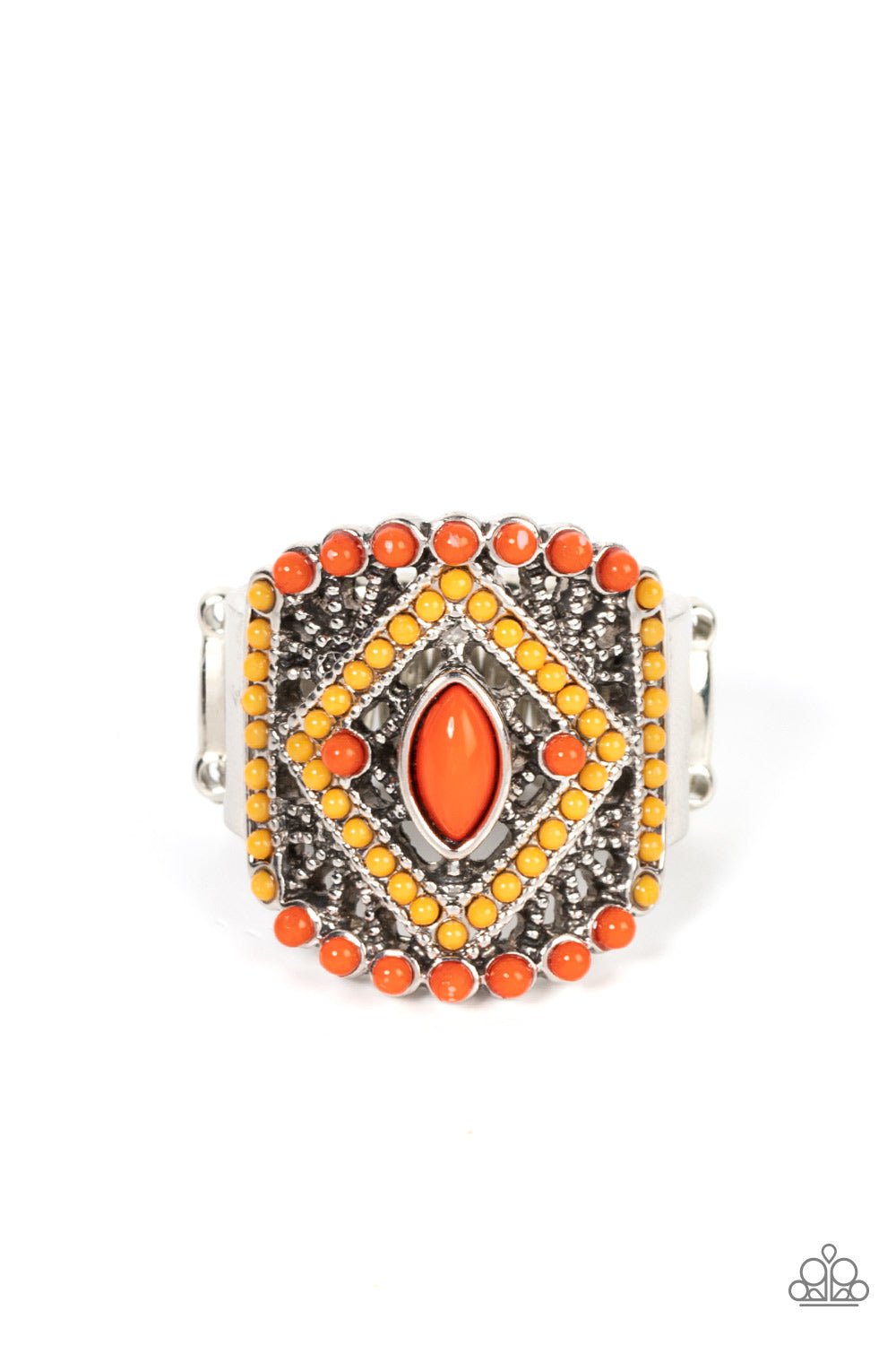 Paparazzi Amplified Aztec Orange Ring - P4WH-OGXX-132XX