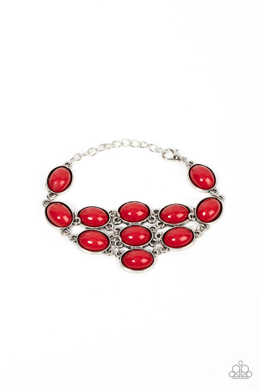 Paparazzi Color Wheel Garden Red Clasp Bracelet - P9WH-RDXX-166XX