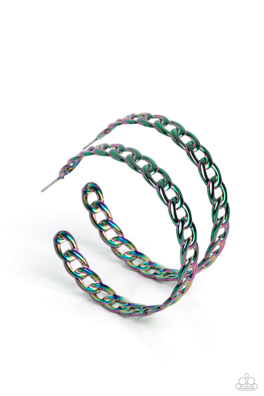 Paparazzi Galactic Glissando Multi Post Hoop Earrings - P5HO-MTXX-064XX