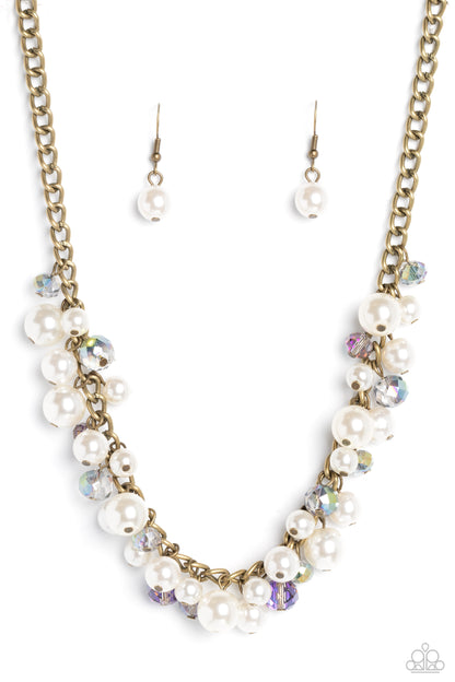 Paparazzi Glinting Goddess Brass Short Necklace - P2RE-BRXX-217XX