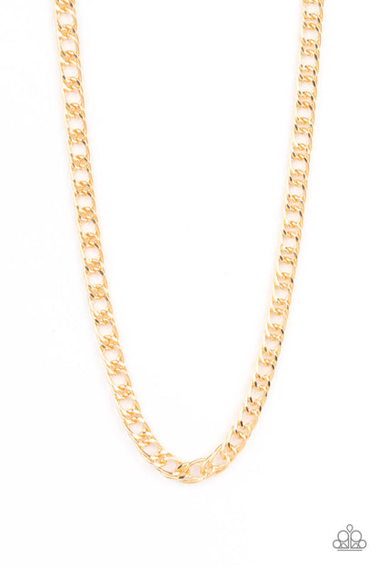 Paparazzi Ground Game Gold Men's Short Necklace - P2MN-URGD-035AS