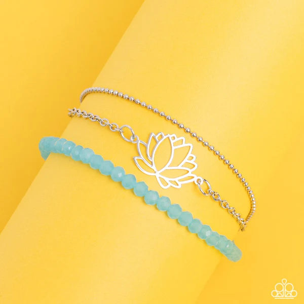 Paparazzi A LOTUS Like This Blue Clasp Bracelet - P9DA-BLXX-107XX