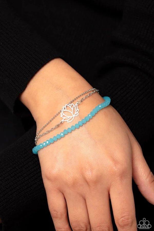 Paparazzi A LOTUS Like This Blue Clasp Bracelet - P9DA-BLXX-107XX