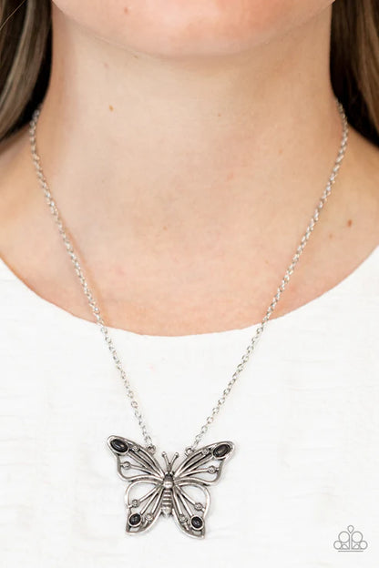 Paparazzi Badlands Butterfly Black Short Necklace - P2WH-BKXX-309XX