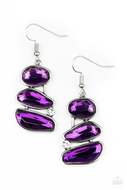Paparazzi Gem Galaxy Purple Fishhook Earrings - P5ST-PRXX-013XX