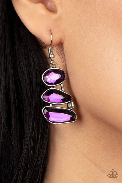 Paparazzi Gem Galaxy Purple Fishhook Earrings - P5ST-PRXX-013XX
