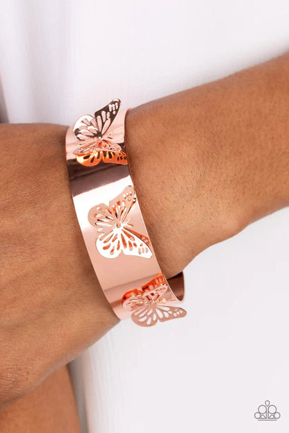 Paparazzi Magical Mariposas Copper Cuff Bracelet - P9WH-CPSH-139XX