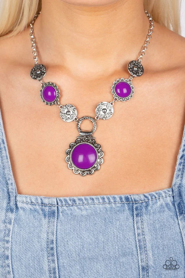 Paparazzi Poppy Persuasion Purple Short Necklace - P2WH-PRXX-427GK