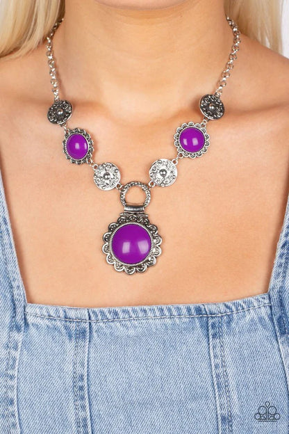 Paparazzi Poppy Persuasion Purple Short Necklace - P2WH-PRXX-427GK