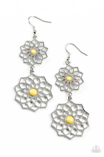 Paparazzi Posh Posy Yellow Fishhook Earrings - P5WH-YWXX-171XX