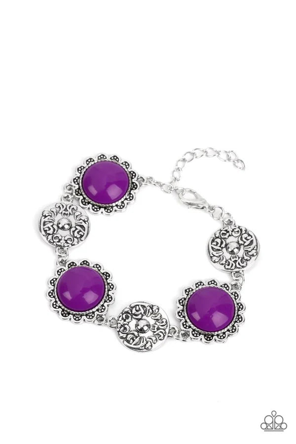 Paparazzi Positively Poppy Purple Clasp Bracelet - P9WH-PRXX-272GK