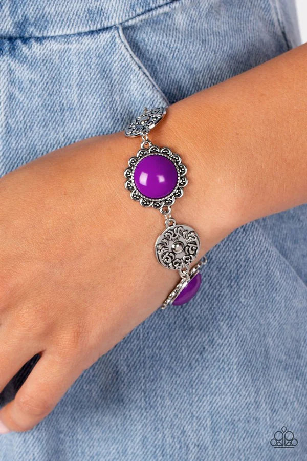 Paparazzi Positively Poppy Purple Clasp Bracelet - P9WH-PRXX-272GK