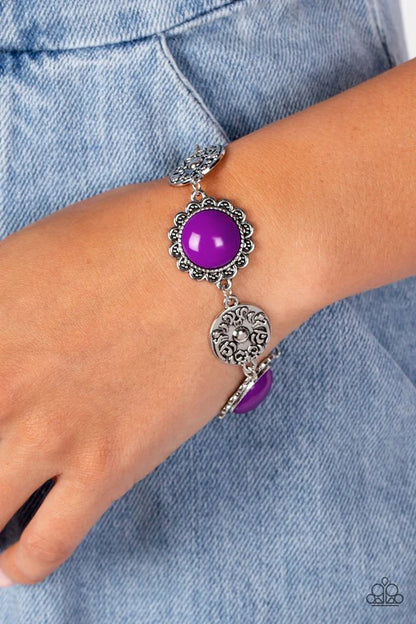 Paparazzi Positively Poppy Purple Clasp Bracelet - P9WH-PRXX-272GK