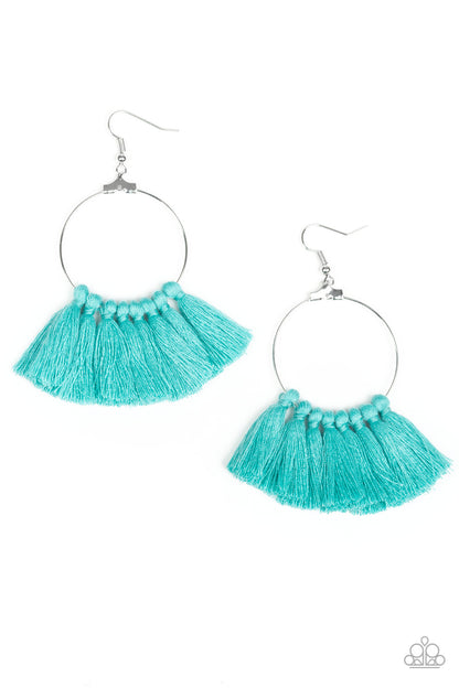 Paparazzi Peruvian Princess Blue Fishhook Earrings - P5SE-BLXX-195XX