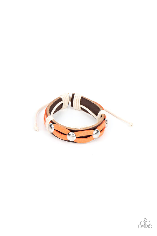 Paparazzi Ready To Ride Orange Sliding Knot Bracelet - P9UR-OGXX-070XX