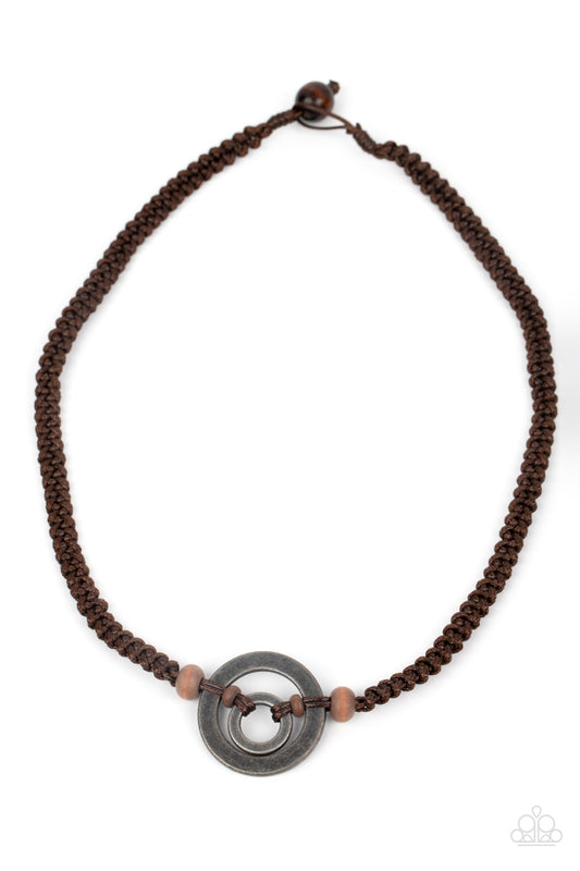 Paparazzi Rural Reef Brown Men's Short Necklace - P2UR-BNXX-152XX