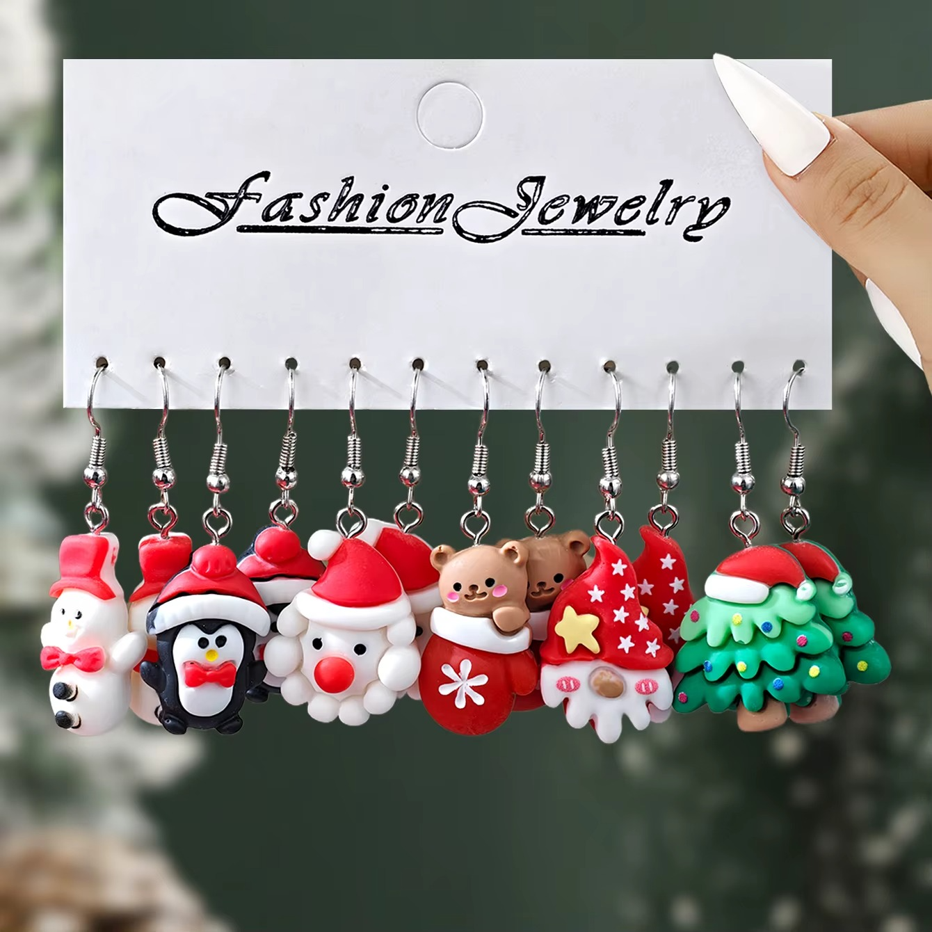 Festive Christmas Earrings Set – Santa, Snowman, Penguin, Gnome, Bear Stocking & Tree Designs