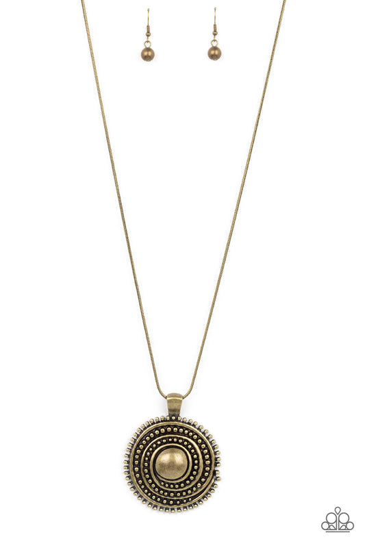 Paparazzi Solar Swirl Brass Long Necklace - P2SE-BRXX-139XX