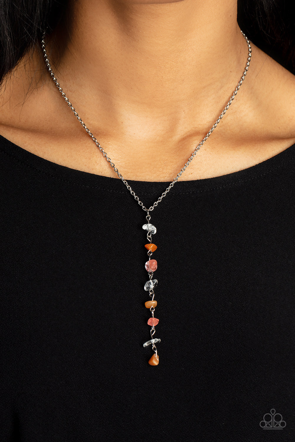 Paparazzi Tranquil Tidings Orange Short Necklace - P2DA-OGXX-074XX
