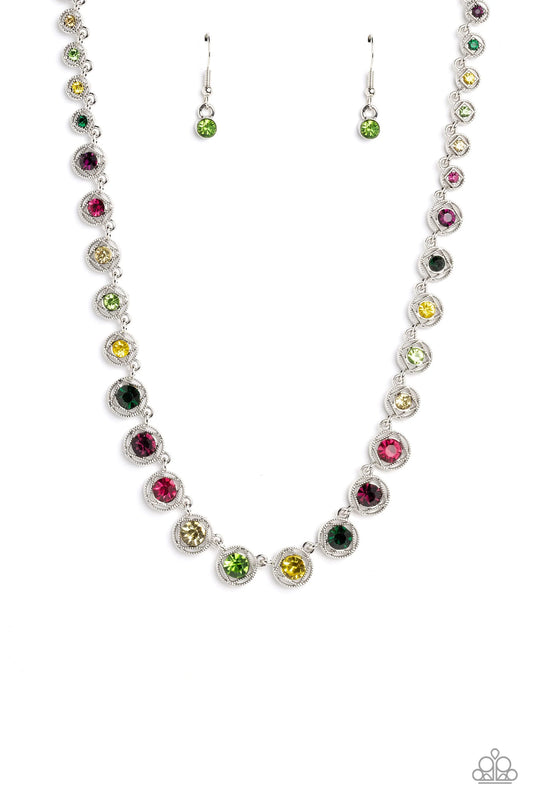 Paparazzi Kaleidoscope Charm Multi Short Necklace - Life Of The Party May 2023 - P2ST-MTXX-113XX