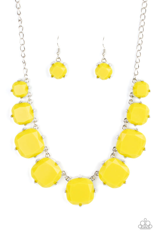 Paparazzi Prismatic Prima Donna Yellow Short Necklace - Summer Party Pack 2021