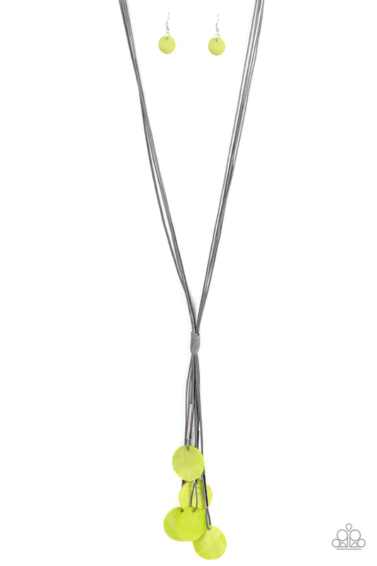 Paparazzi Tidal Tassels Green Long Necklace - Summer Party Pack 2021