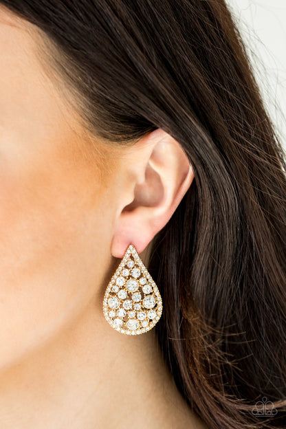 Paparazzi REIGN-Storm Gold Post Earrings