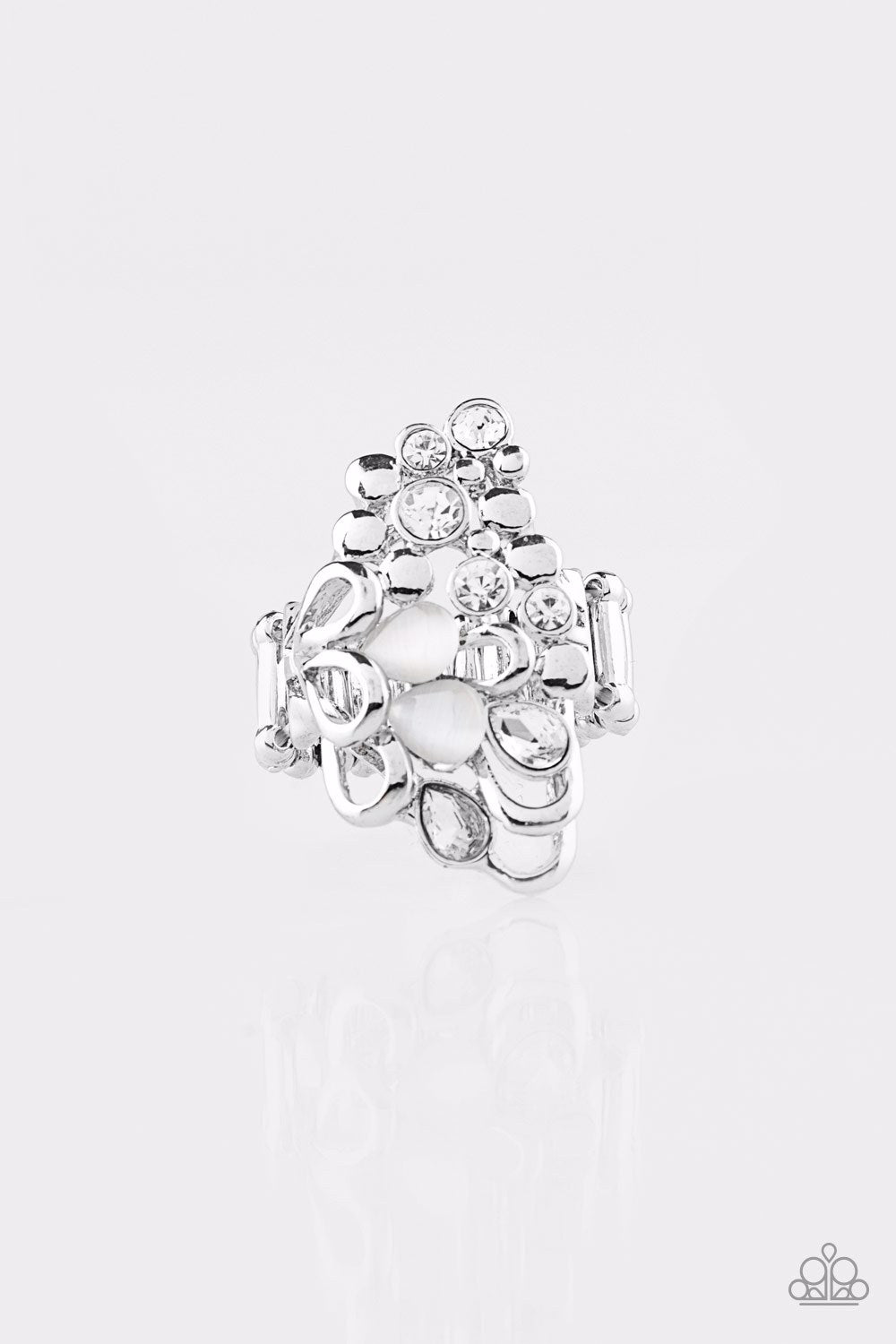 Paparazzi Sparkle Splash White Ring - P4RE-WTXX-140XX