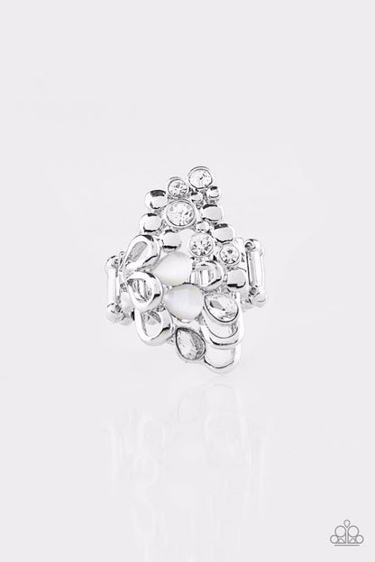 Paparazzi Sparkle Splash White Ring - P4RE-WTXX-140XX