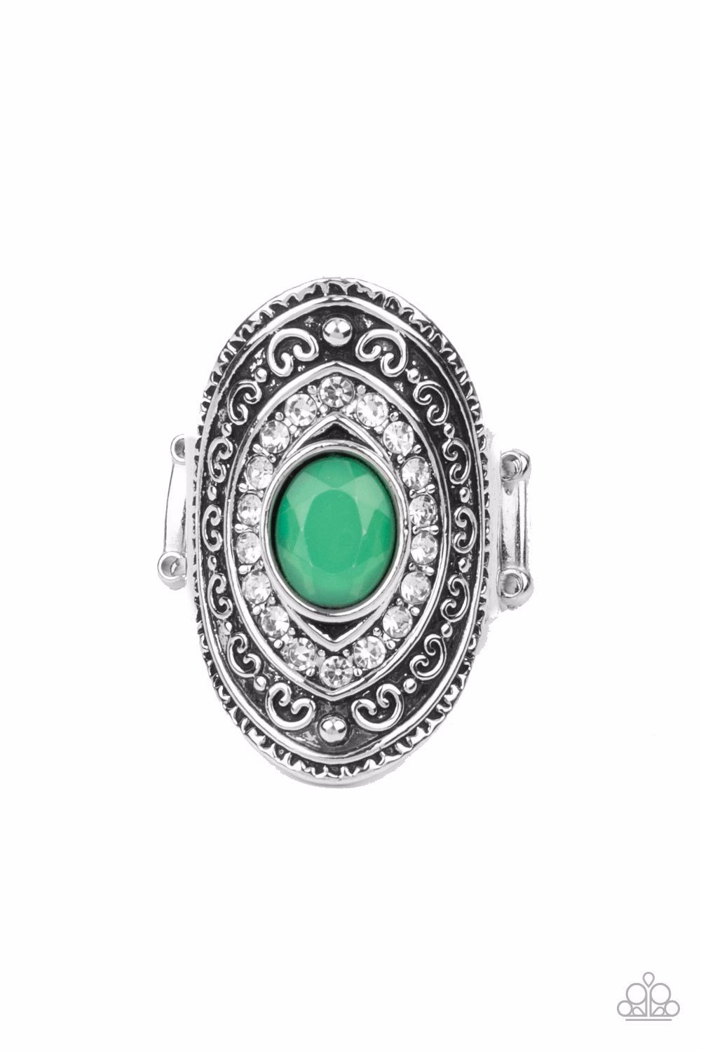 Paparazzi Entrancing Enchantment Green Ring - P4ST-GRXX-008XX