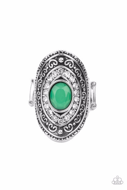 Paparazzi Entrancing Enchantment Green Ring - P4ST-GRXX-008XX