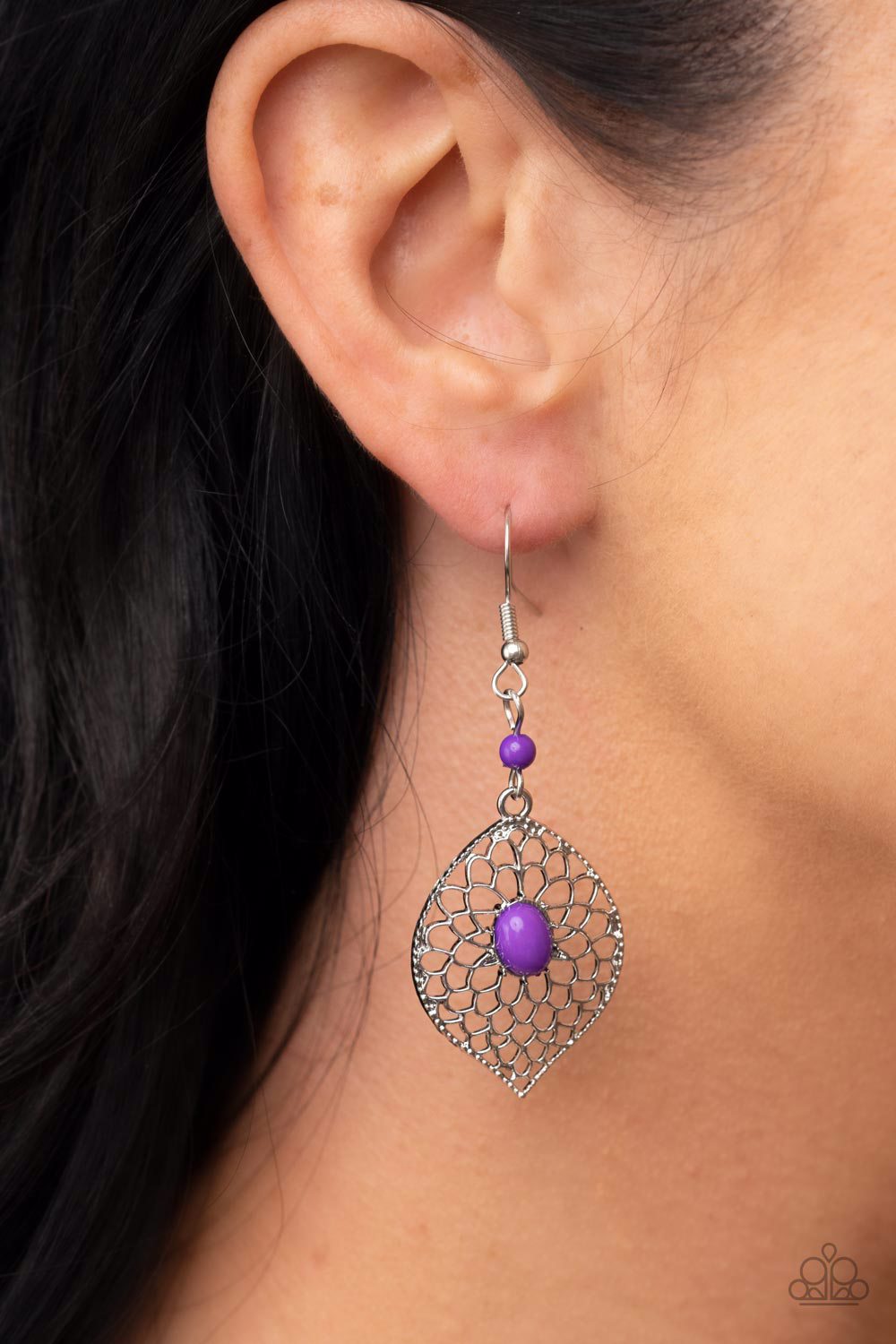 Paparazzi Perky Perennial Purple Fishhook Earrings - P5DA-PRXX-048XX