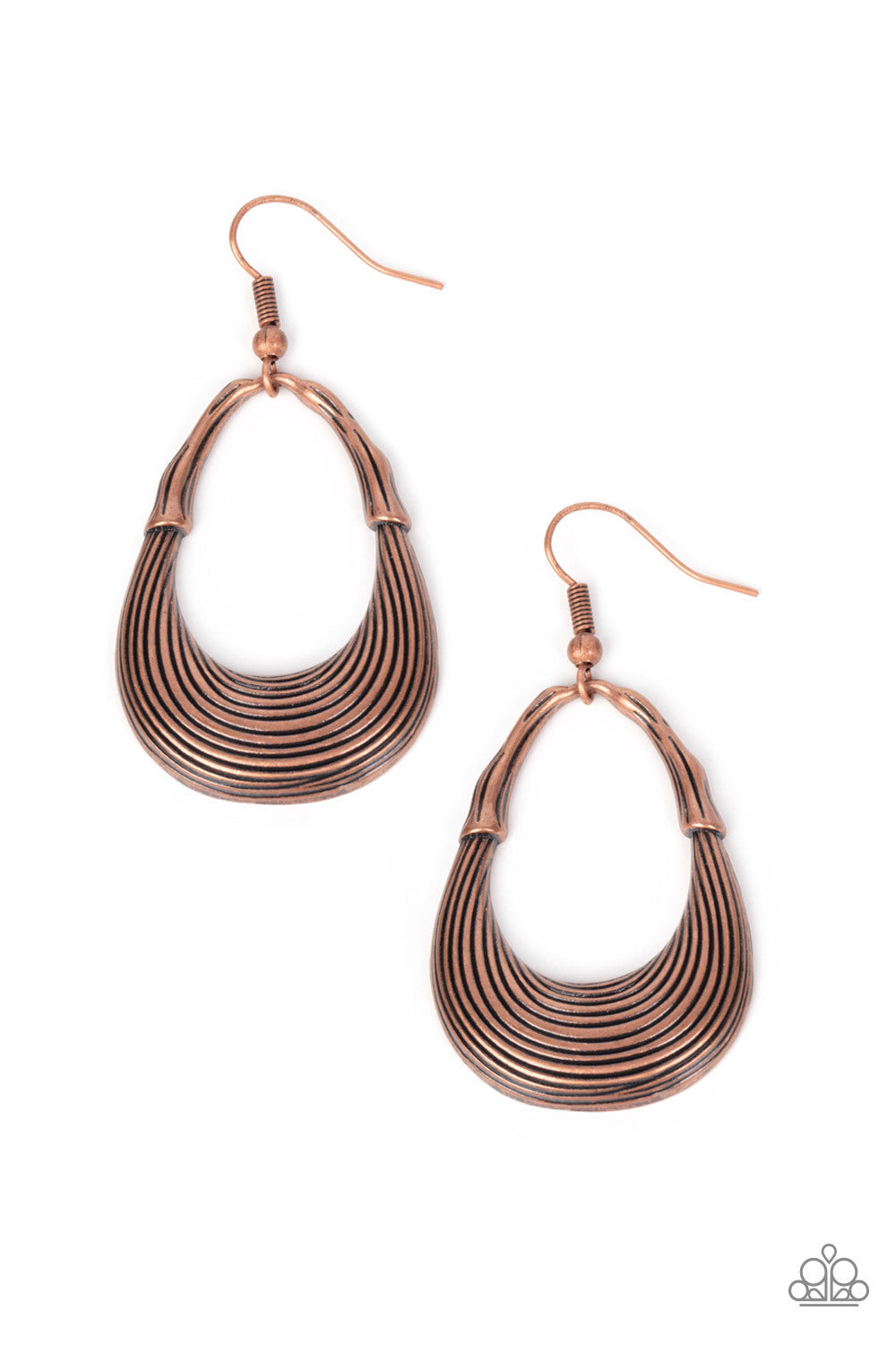 Paparazzi Terra Timber Copper Fishhook Earrings - P5SE-CPXX-125XX