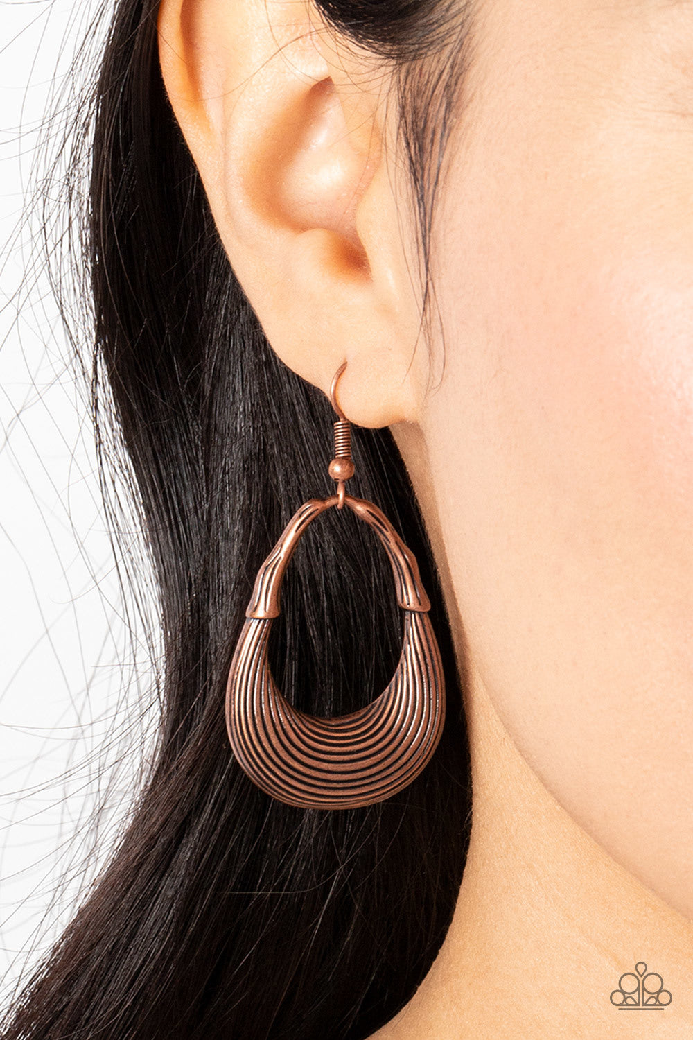 Paparazzi Terra Timber Copper Fishhook Earrings - P5SE-CPXX-125XX