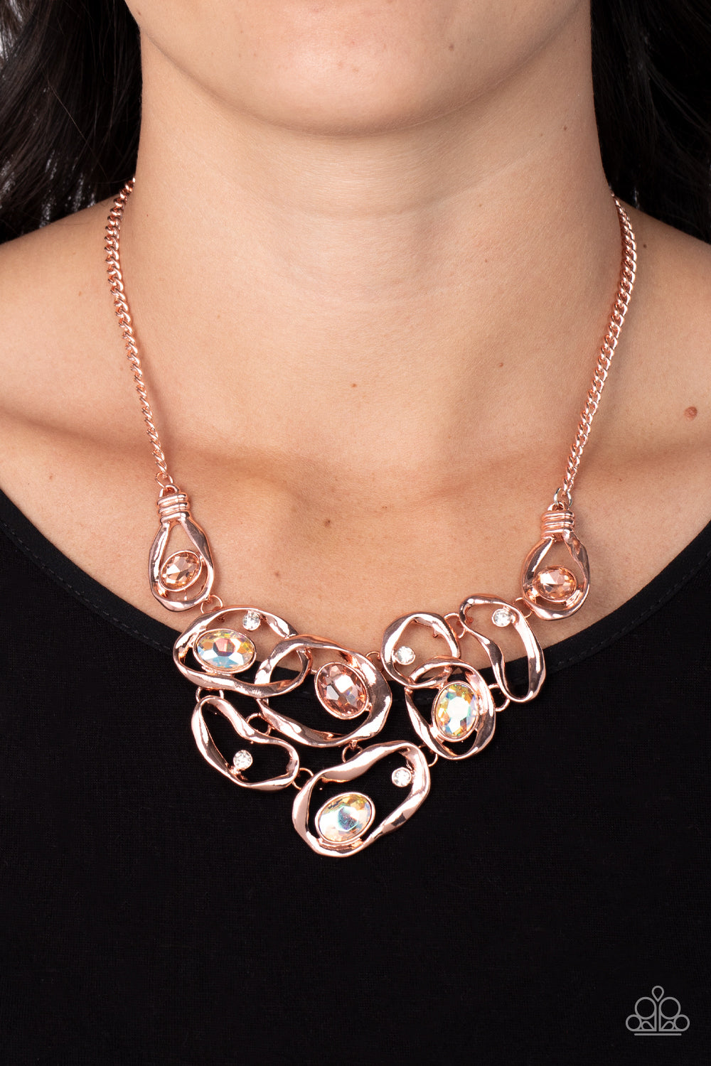 Paparazzi Warp Speed Copper Short Necklace - P2ST-CPSH-089XX