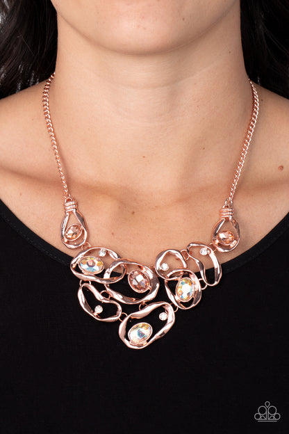 Paparazzi Warp Speed Copper Short Necklace - P2ST-CPSH-089XX