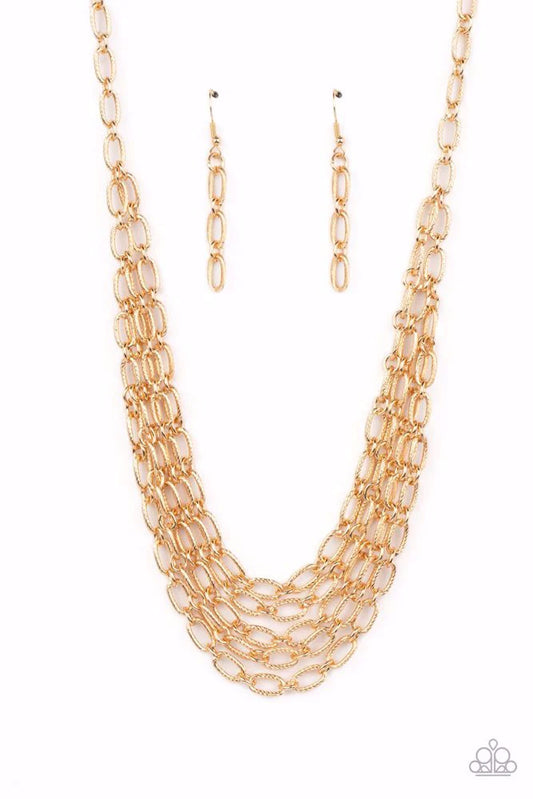 Paparazzi House of CHAIN Gold Short Necklace - P2IN-GDXX-161XX