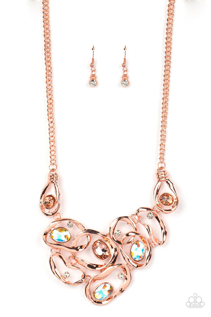 Paparazzi Warp Speed Copper Short Necklace - P2ST-CPSH-089XX